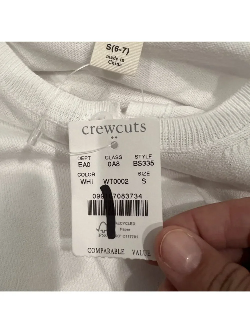Crewcuts Factory Girls Re-Imagined White Cardigan Sweater Size Small, NWT